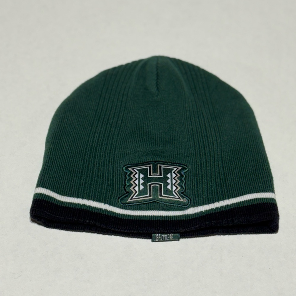 Kids University of Hawai`i Knit Reversible Beanie Green Black